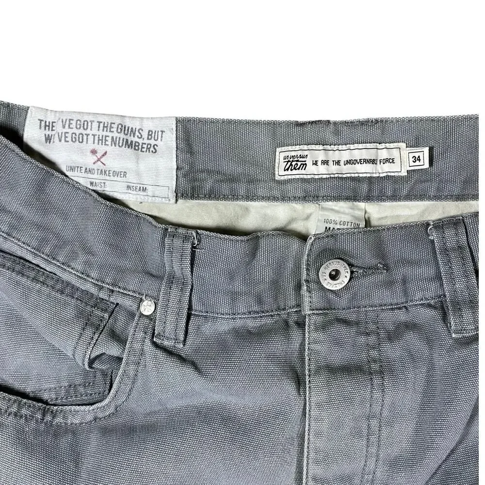 Us Versus Them Slate Gray Heavy Cotton Pants - 34x30